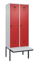 C+P Spind Evolo PLUS 0490407-10 mit Sitzbank 1 Abt.300mm Drehriegel (HxBxT) 2120x300x815mm 7016/7016
