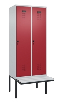 C+P Spind Evolo PLUS 0490407-10 mit Sitzbank 1 Abt.300mm Drehriegel (HxBxT) 2120x300x815mm 7016/7016