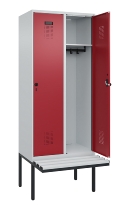 C+P Spind Evolo PLUS 0490407-10 mit Sitzbank 1 Abt.300mm Drehriegel (HxBxT) 2120x300x815mm 7016/7016