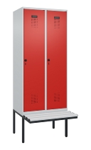 C+P Spind Evolo PLUS 0490407-10 mit Sitzbank 1 Abt.300mm Drehriegel (HxBxT) 2120x300x815mm 7016/7016