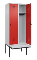 C+P Spind Evolo PLUS 0490407-10 mit Sitzbank 1 Abt.300mm Drehriegel (HxBxT) 2120x300x815mm 7016/7016