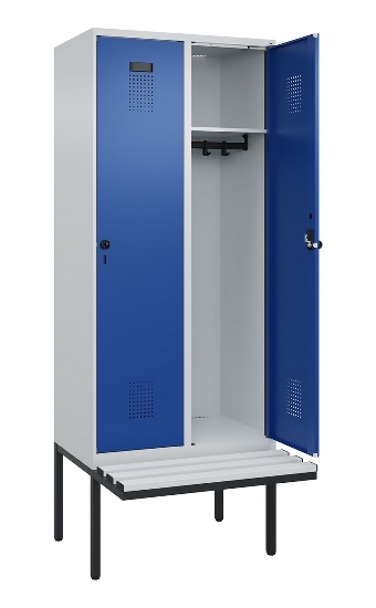 C+P Spind Evolo PLUS 0490407-10 mit Sitzbank 1 Abt.300mm Drehriegel (HxBxT) 2120x300x815mm 7016/7016