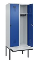 C+P Spind Evolo PLUS 0490407-10 mit Sitzbank 1 Abt.300mm Drehriegel (HxBxT) 2120x300x815mm 7016/7016