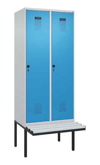 C+P Spind Evolo PLUS 0490407-10 mit Sitzbank 1 Abt.300mm Drehriegel (HxBxT) 2120x300x815mm 7016/7016