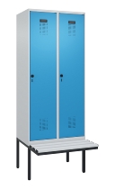 C+P Spind Evolo PLUS 0490407-10 mit Sitzbank 1 Abt.300mm Drehriegel (HxBxT) 2120x300x815mm 7016/7016