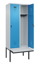 C+P Spind Evolo PLUS 0490407-10 mit Sitzbank 1 Abt.300mm Drehriegel (HxBxT) 2120x300x815mm 7016/7016