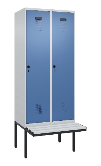 C+P Spind Evolo PLUS 0490407-10 mit Sitzbank 1 Abt.300mm Drehriegel (HxBxT) 2120x300x815mm 7016/7016