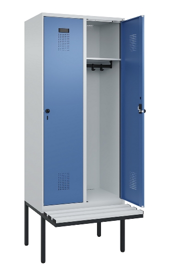 C+P Spind Evolo PLUS 0490407-10 mit Sitzbank 1 Abt.300mm Drehriegel (HxBxT) 2120x300x815mm 7016/7016