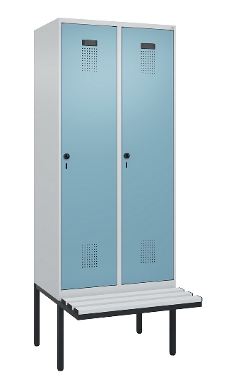 C+P Spind Evolo PLUS 0490407-10 mit Sitzbank 1 Abt.300mm Drehriegel (HxBxT) 2120x300x815mm 7016/7016