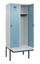 C+P Spind Evolo PLUS 0490407-10 mit Sitzbank 1 Abt.300mm Drehriegel (HxBxT) 2120x300x815mm 7016/7016