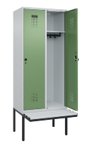 C+P Spind Evolo PLUS 0490407-10 mit Sitzbank 1 Abt.300mm Drehriegel (HxBxT) 2120x300x815mm 7016/7016