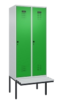 C+P Spind Evolo PLUS 0490407-10 mit Sitzbank 1 Abt.300mm Drehriegel (HxBxT) 2120x300x815mm 7016/7016