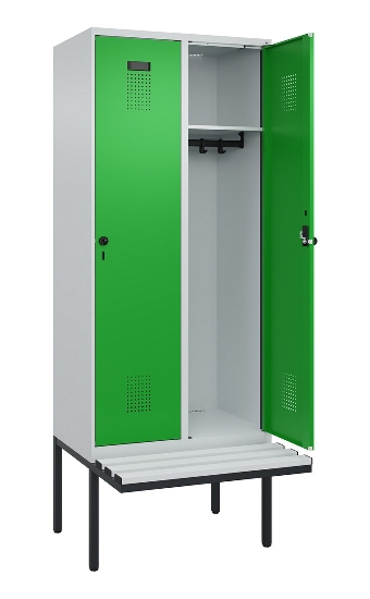 C+P Spind Evolo PLUS 0490407-10 mit Sitzbank 1 Abt.300mm Drehriegel (HxBxT) 2120x300x815mm 7016/7016