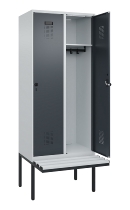 C+P Spind Evolo PLUS 0490407-10 mit Sitzbank 1 Abt.300mm Drehriegel (HxBxT) 2120x300x815mm 7016/7016