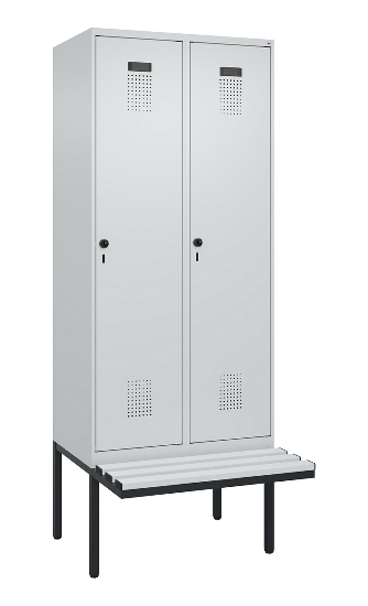 C+P Spind Evolo PLUS 0490407-10 mit Sitzbank 1 Abt.300mm Drehriegel (HxBxT) 2120x300x815mm 7016/7016