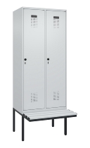 C+P Spind Evolo PLUS 0490407-10 mit Sitzbank 1 Abt.300mm Drehriegel (HxBxT) 2120x300x815mm 7016/7016