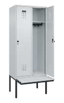 C+P Spind Evolo PLUS 0490407-10 mit Sitzbank 1 Abt.300mm Drehriegel (HxBxT) 2120x300x815mm 7016/7016