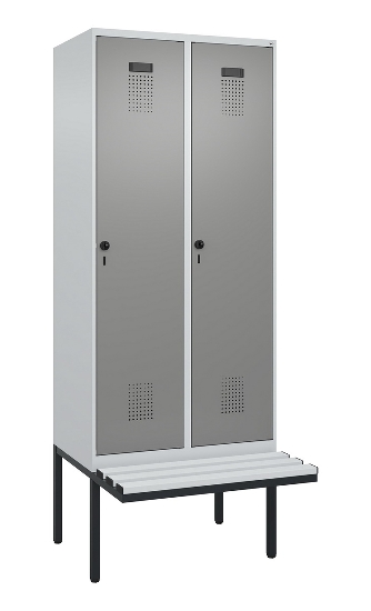 C+P Spind Evolo PLUS 0490407-10 mit Sitzbank 1 Abt.300mm Drehriegel (HxBxT) 2120x300x815mm 7016/7016