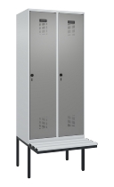 C+P Spind Evolo PLUS 0490407-10 mit Sitzbank 1 Abt.300mm Drehriegel (HxBxT) 2120x300x815mm 7016/7016