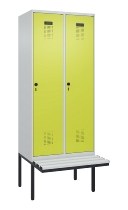 C+P Spind Evolo PLUS 0490407-10 mit Sitzbank 1 Abt.300mm Drehriegel (HxBxT) 2120x300x815mm 7016/7016
