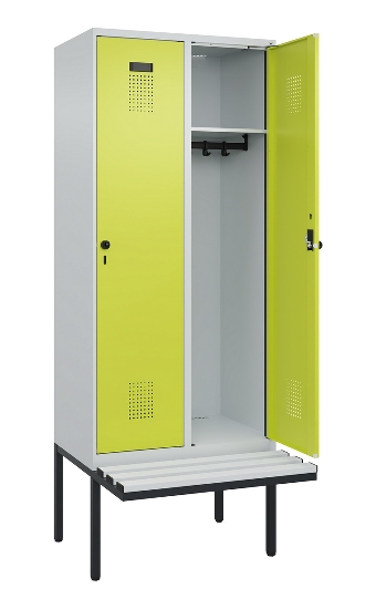 C+P Spind Evolo PLUS 0490407-10 mit Sitzbank 1 Abt.300mm Drehriegel (HxBxT) 2120x300x815mm 7016/7016
