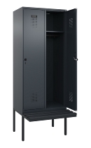 C+P Spind Evolo PLUS 0490407-10 mit Sitzbank 1 Abt.300mm Drehriegel (HxBxT) 2120x300x815mm 7016/7016