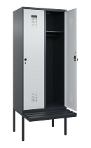 C+P Spind Evolo PLUS 0490407-10 mit Sitzbank 1 Abt.300mm Drehriegel (HxBxT) 2120x300x815mm 7016/7016