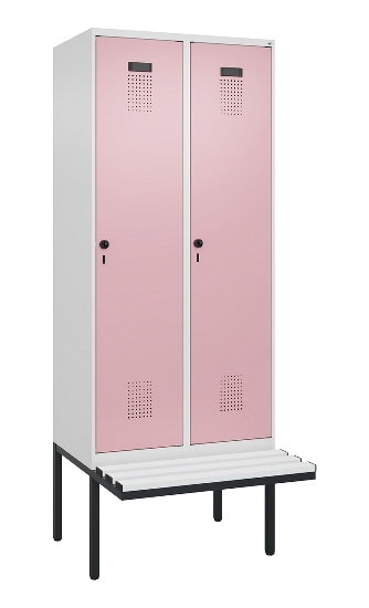 C+P Spind Evolo PLUS 0490407-10 mit Sitzbank 1 Abt.300mm Drehriegel (HxBxT) 2120x300x815mm 7016/7016