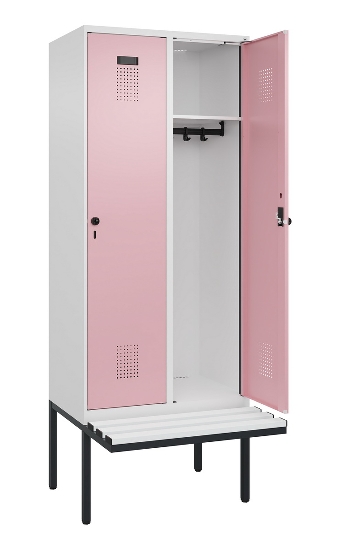 C+P Spind Evolo PLUS 0490407-10 mit Sitzbank 1 Abt.300mm Drehriegel (HxBxT) 2120x300x815mm 7016/7016