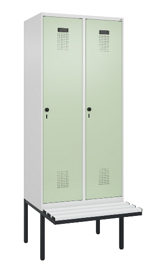C+P Spind Evolo PLUS 0490407-10 mit Sitzbank 1 Abt.300mm Drehriegel (HxBxT) 2120x300x815mm 7016/7016