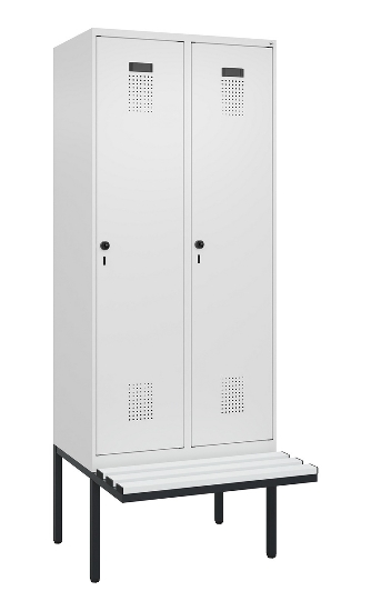 C+P Spind Evolo PLUS 0490407-10 mit Sitzbank 1 Abt.300mm Drehriegel (HxBxT) 2120x300x815mm 7016/7016