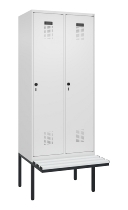 C+P Spind Evolo PLUS 0490407-10 mit Sitzbank 1 Abt.300mm Drehriegel (HxBxT) 2120x300x815mm 7016/7016