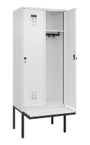 C+P Spind Evolo PLUS 0490407-10 mit Sitzbank 1 Abt.300mm Drehriegel (HxBxT) 2120x300x815mm 7016/7016