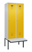 C+P Spind Evolo PLUS 0490407-10 mit Sitzbank 1 Abt.300mm Drehriegel (HxBxT) 2120x300x815mm 7016/7016