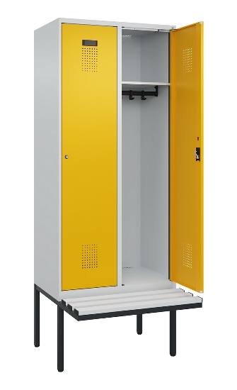 C+P Spind Evolo PLUS 0490407-10 mit Sitzbank 1 Abt.300mm Drehriegel (HxBxT) 2120x300x815mm 7016/7016
