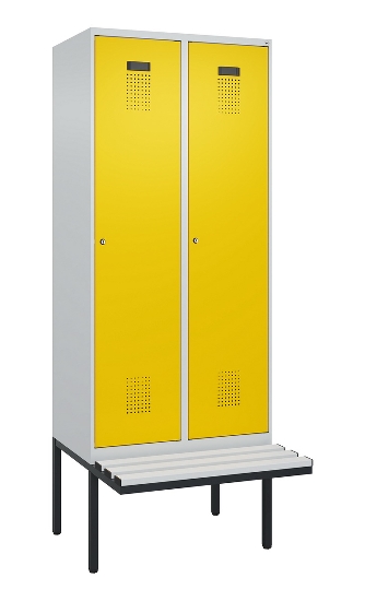 C+P Spind Evolo PLUS 0490407-10 mit Sitzbank 1 Abt.300mm Drehriegel (HxBxT) 2120x300x815mm 7016/7016