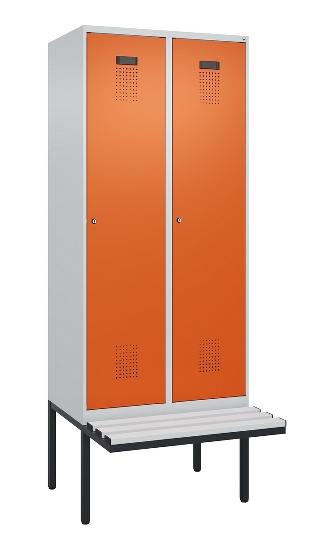 C+P Spind Evolo PLUS 0490407-10 mit Sitzbank 1 Abt.300mm Drehriegel (HxBxT) 2120x300x815mm 7016/7016