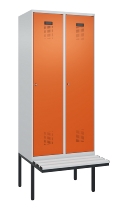 C+P Spind Evolo PLUS 0490407-10 mit Sitzbank 1 Abt.300mm Drehriegel (HxBxT) 2120x300x815mm 7016/7016