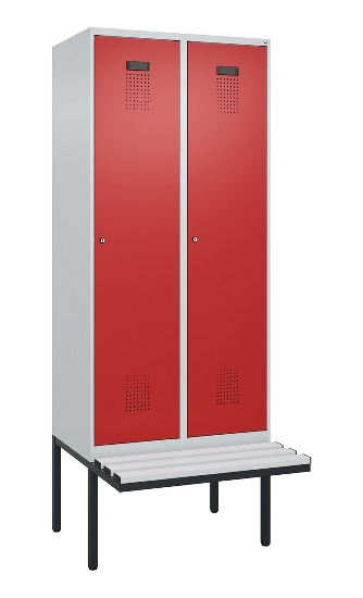 C+P Spind Evolo PLUS 0490407-10 mit Sitzbank 1 Abt.300mm Drehriegel (HxBxT) 2120x300x815mm 7016/7016