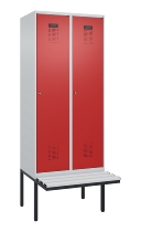 C+P Spind Evolo PLUS 0490407-10 mit Sitzbank 1 Abt.300mm Drehriegel (HxBxT) 2120x300x815mm 7016/7016