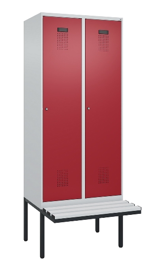 C+P Spind Evolo PLUS 0490407-10 mit Sitzbank 1 Abt.300mm Drehriegel (HxBxT) 2120x300x815mm 7016/7016