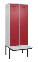 C+P Spind Evolo PLUS 0490407-10 mit Sitzbank 1 Abt.300mm Drehriegel (HxBxT) 2120x300x815mm 7016/7016