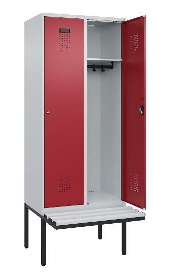 C+P Spind Evolo PLUS 0490407-10 mit Sitzbank 1 Abt.300mm Drehriegel (HxBxT) 2120x300x815mm 7016/7016
