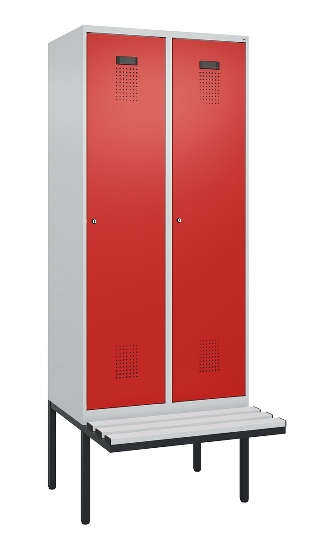 C+P Spind Evolo PLUS 0490407-10 mit Sitzbank 1 Abt.300mm Drehriegel (HxBxT) 2120x300x815mm 7016/7016