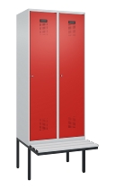 C+P Spind Evolo PLUS 0490407-10 mit Sitzbank 1 Abt.300mm Drehriegel (HxBxT) 2120x300x815mm 7016/7016