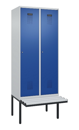 C+P Spind Evolo PLUS 0490407-10 mit Sitzbank 1 Abt.300mm Drehriegel (HxBxT) 2120x300x815mm 7016/7016