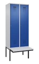 C+P Spind Evolo PLUS 0490407-10 mit Sitzbank 1 Abt.300mm Drehriegel (HxBxT) 2120x300x815mm 7016/7016