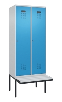C+P Spind Evolo PLUS 0490407-10 mit Sitzbank 1 Abt.300mm Drehriegel (HxBxT) 2120x300x815mm 7016/7016