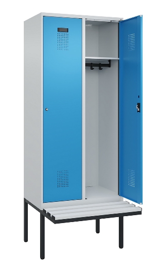 C+P Spind Evolo PLUS 0490407-10 mit Sitzbank 1 Abt.300mm Drehriegel (HxBxT) 2120x300x815mm 7016/7016