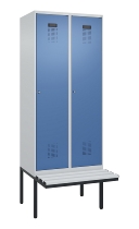 C+P Spind Evolo PLUS 0490407-10 mit Sitzbank 1 Abt.300mm Drehriegel (HxBxT) 2120x300x815mm 7016/7016